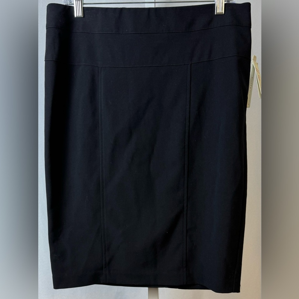 Hollywould Black Knee Length Stretch Slimming Pencil Skirt Back Zipper & Slit 11